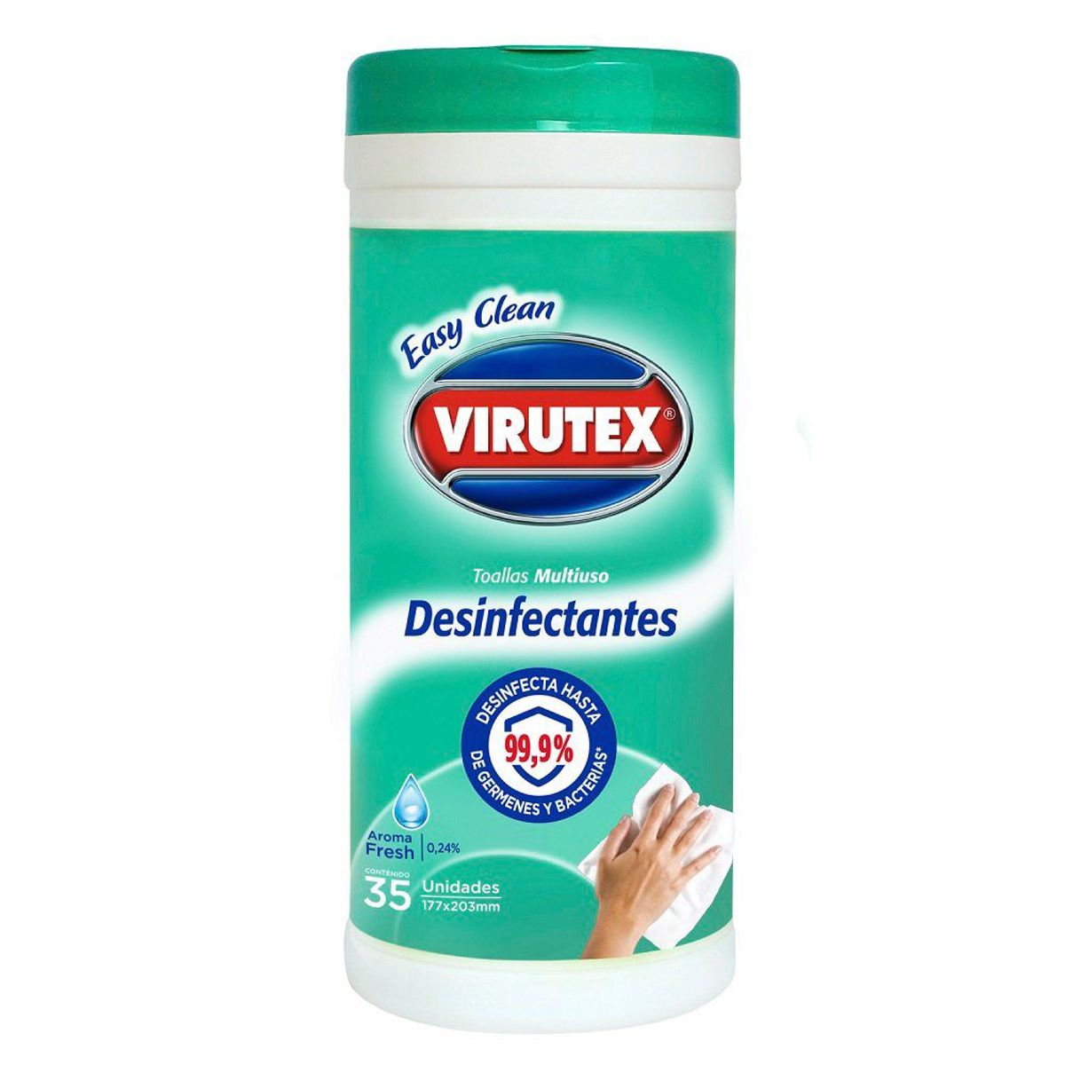 VIRUTEX - Toalla Humeda Desinfectante Baño Easy Clean