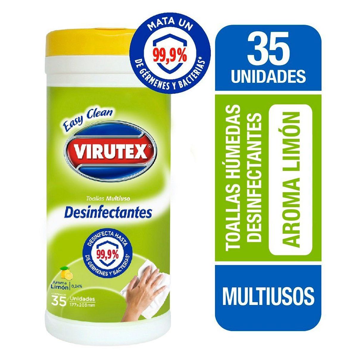 VIRUTEX - Toalla Húmeda Desinfectante Easy Clean