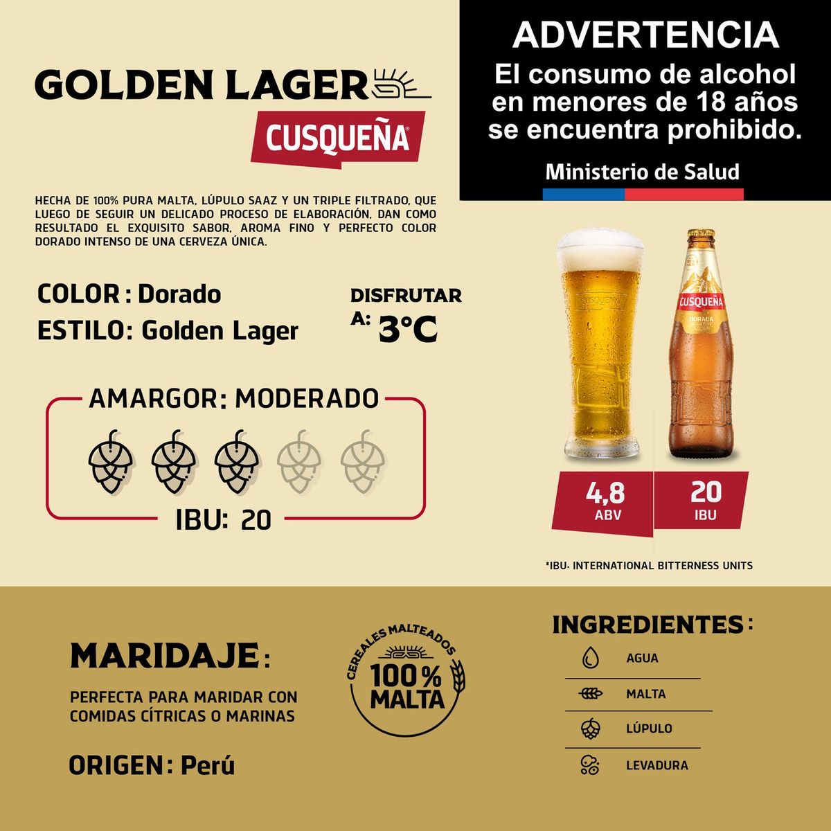  - CERVEZA CUZQENA 4.5G GL 330 CC SIXPACK