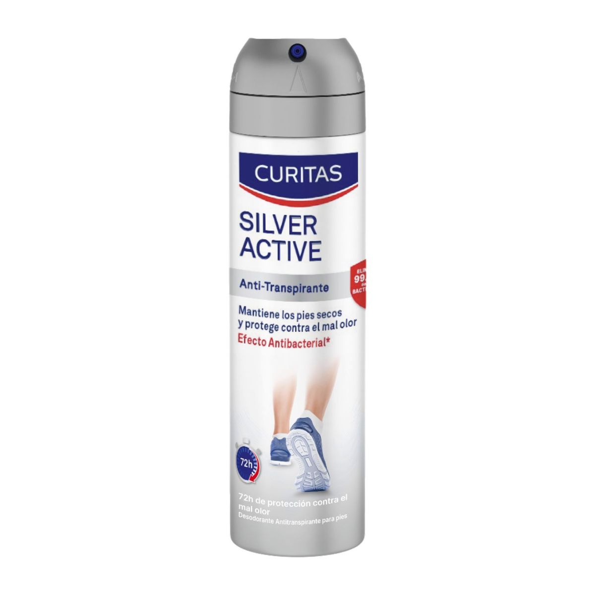 CURITAS - Spray Antitranspirante Para Pies Silver Active Curitas 150 ml