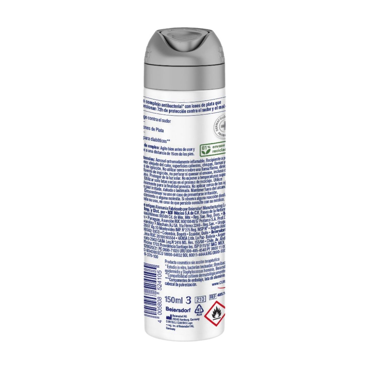 CURITAS - Spray Antitranspirante Para Pies Silver Active Curitas 150 ml