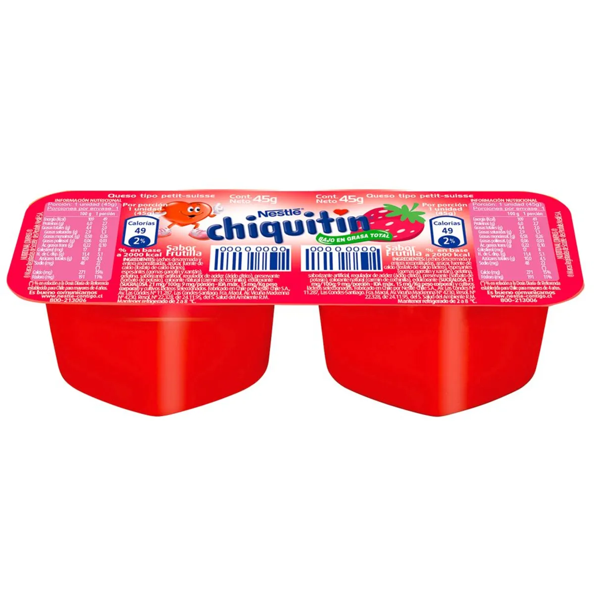 CHIQUITIN - Petit Suisse Chiquitín Semidescremado Frutilla Multipack