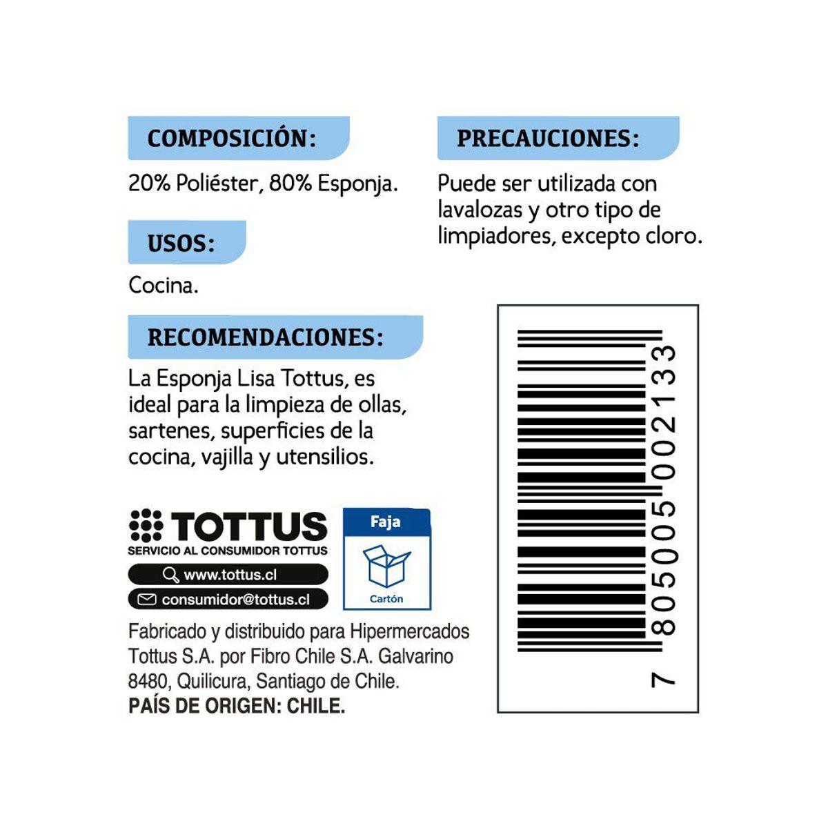 TOTTUS - Esponja Estándar