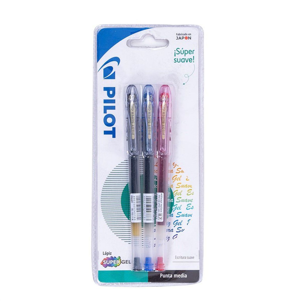 PILOT - Set 3 Lápices Super Gel 0,7 1B + 1R + 1L Blíster