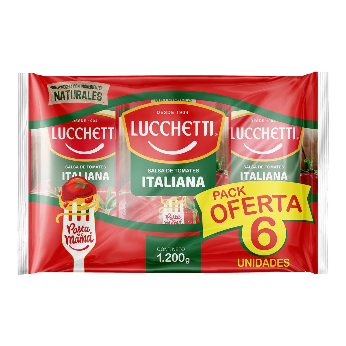 LUCCHETTI - Pack Salsa de Tomate Italiana Lucchetti 6 x 200 g
