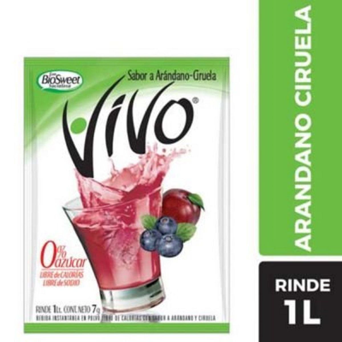 VIVO - Bebida Instantánea en Polvo Sabor Arándano y Ciruela
