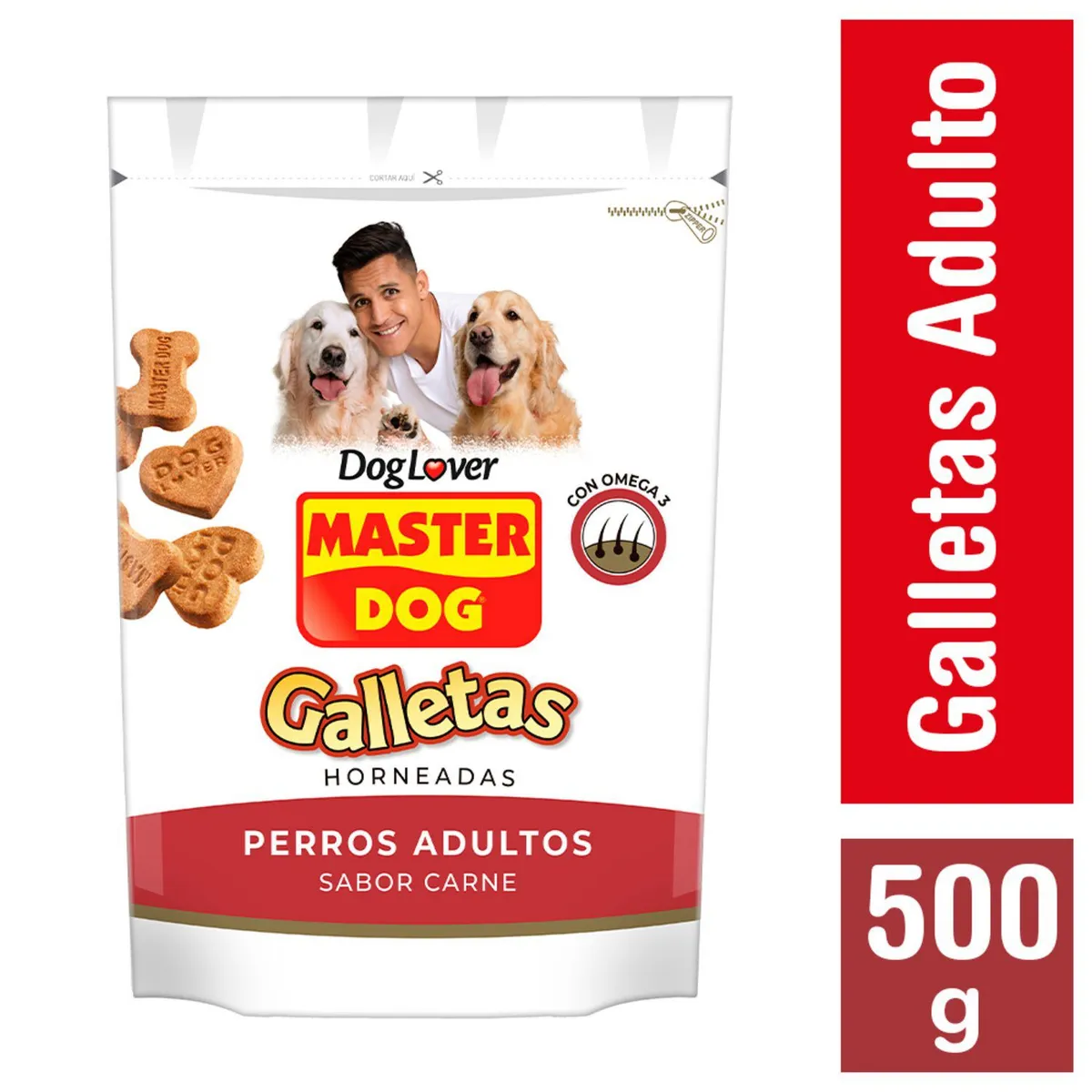 MASTER DOG - Galletas para Perro Adulto Sabor Carne 500 g