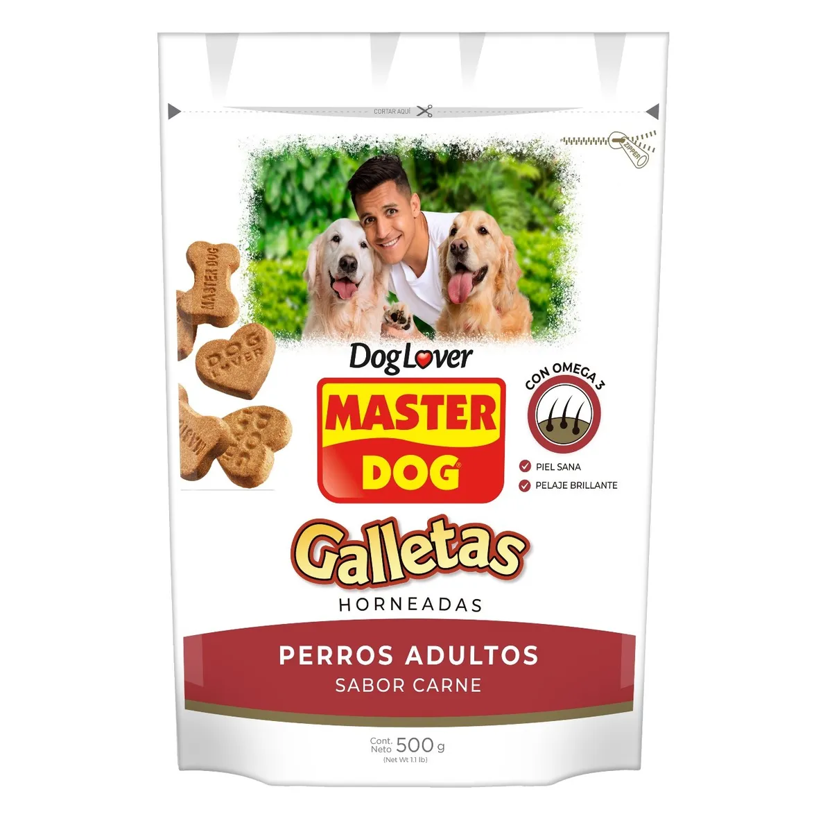 MASTER DOG - Galletas para Perro Adulto Sabor Carne 500 g