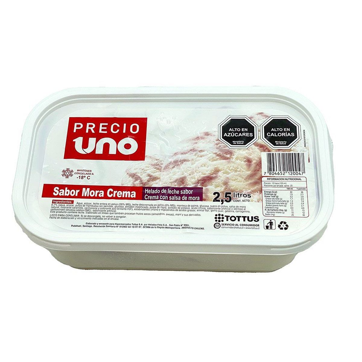 PRECIO UNO - Helado Mora Crema