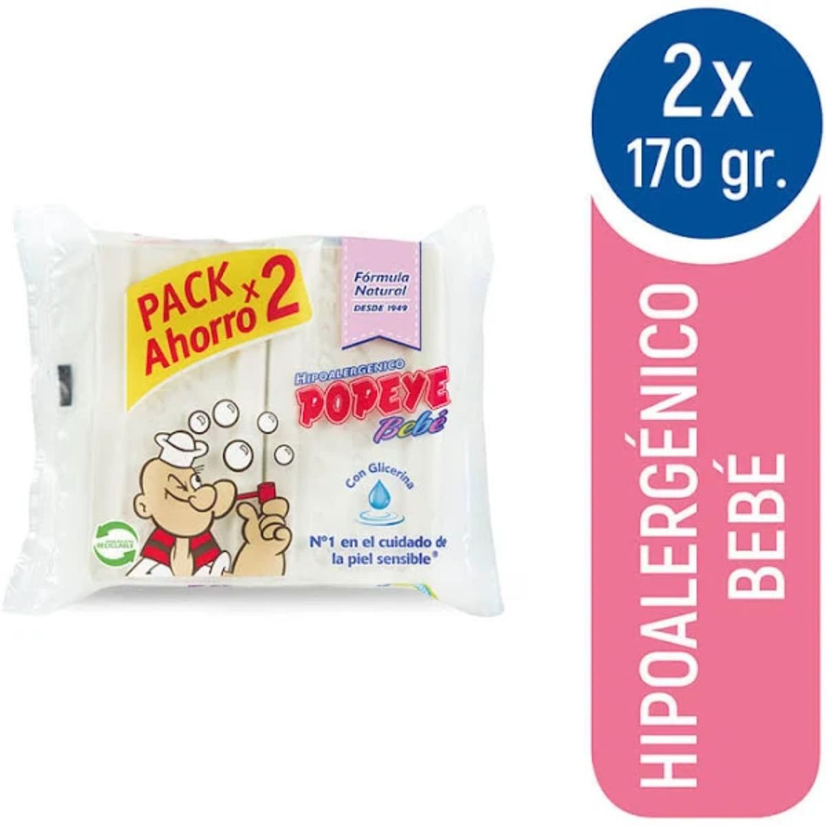 POPEYE - Pack Jabón en Barra Bebé Popeye 2x170 gr