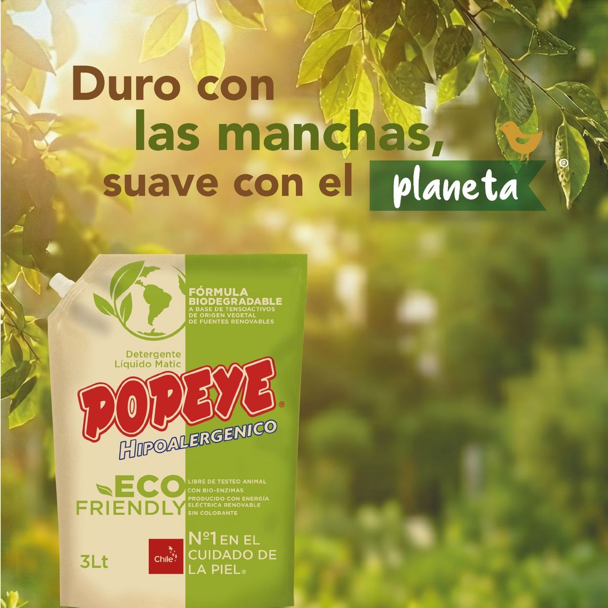 POPEYE - Detergente Líquido Ecofriendly Doypack Popeye 3 lt