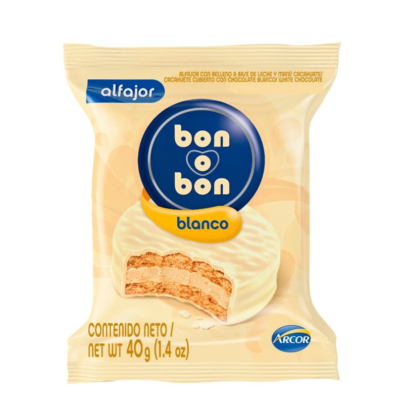 ARCOR - Alfajor Bon o Bon Blanco 40 g