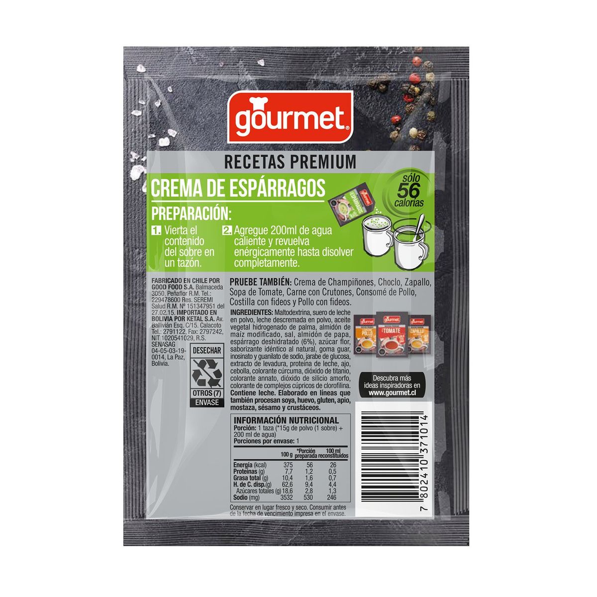 GOURMET - Crema Solo Para Uno Esparrago Gourmet 15grs