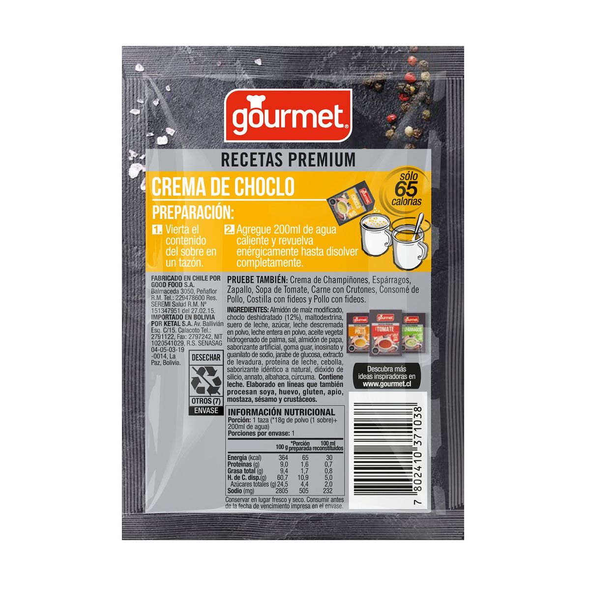 GOURMET - Crema Choclo Solo Para Uno Gourmet 18grs