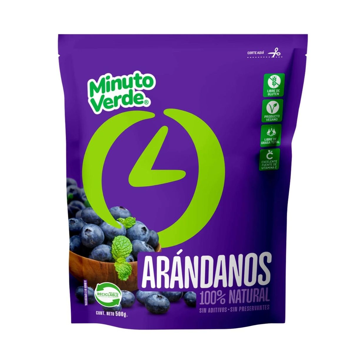 MINUTO VERDE - Arándanos Enteros Congelados Minuto Verde 400 g