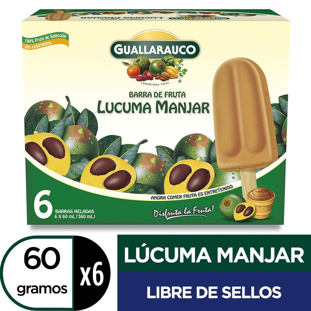 GUALLARAUCO - BARRA LUCUMA MANJAR  6 UN.