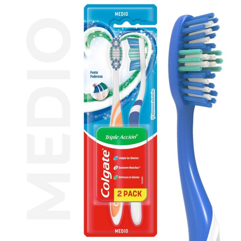COLGATE - Cepillo de Dientes Colgate Triple Acción 2 Un