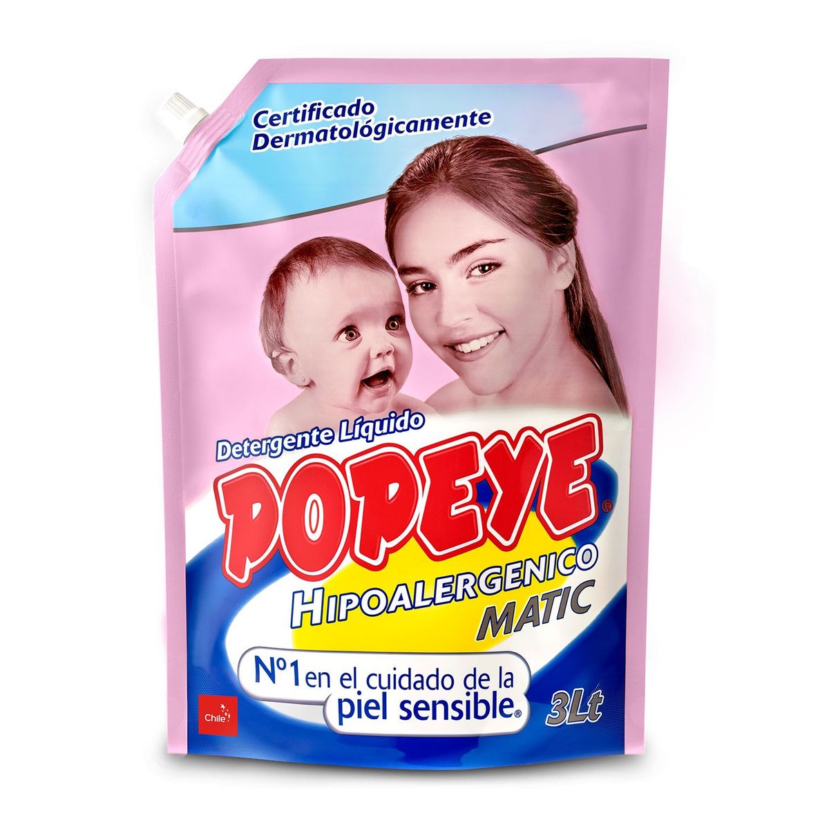 POPEYE - Detergente Líquido Doypack Hipoalergénico Bebé Popeye 3 lt