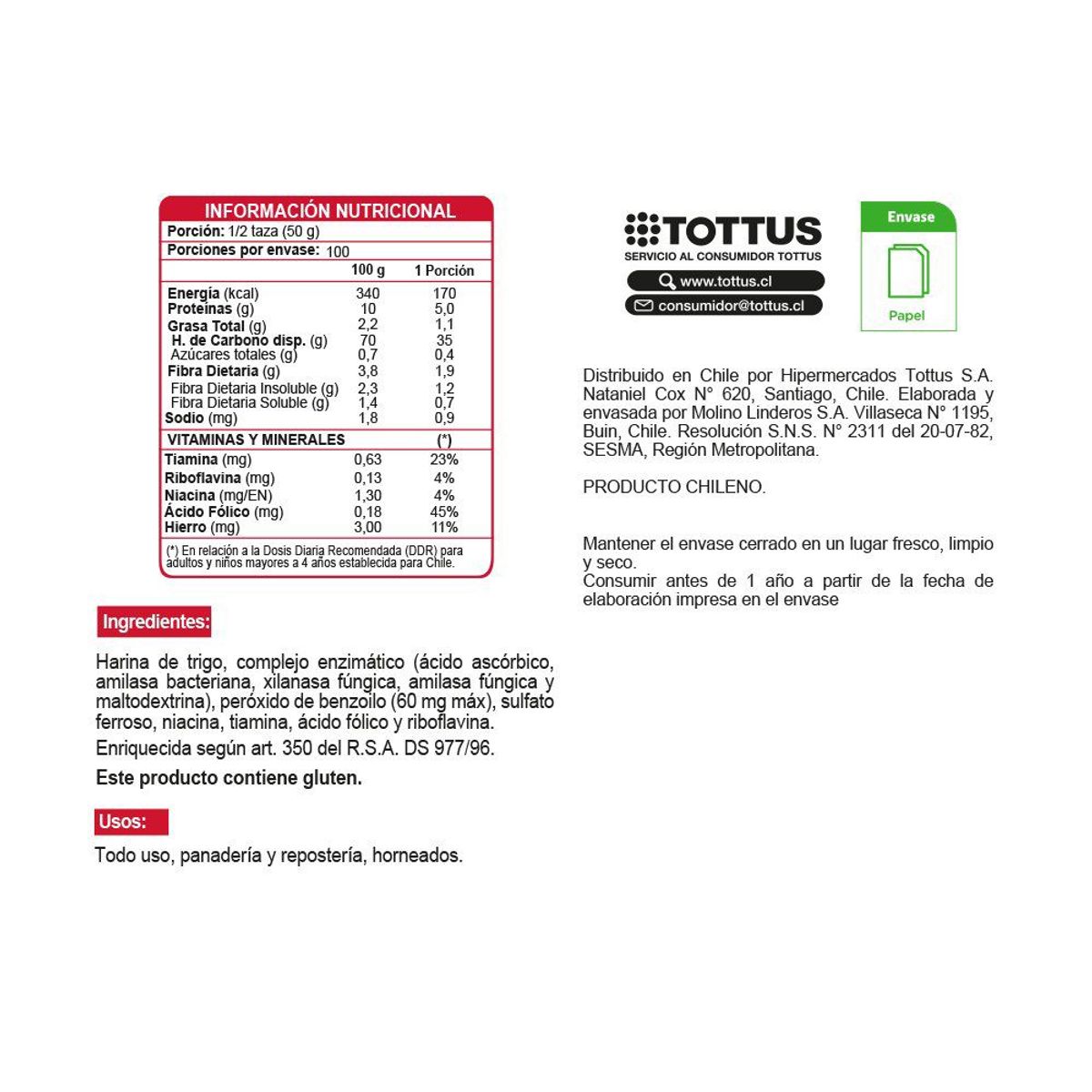 PRECIO UNO - Harina de Trigo sin Polvo de Hornear Precio Uno 5 Kg