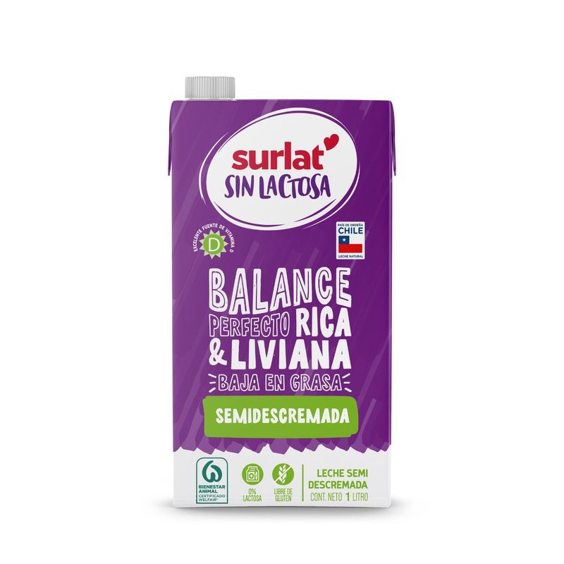 SURLAT - Leche Semidescremada Sin Lactosa