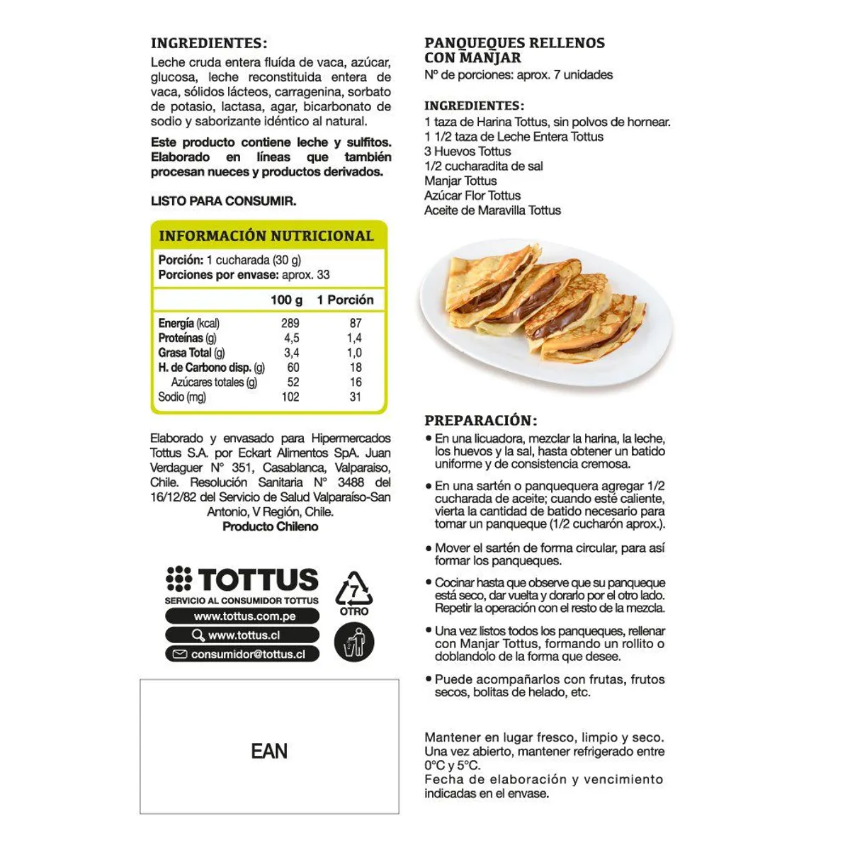 TOTTUS - Manjar Tradicional Bolsa