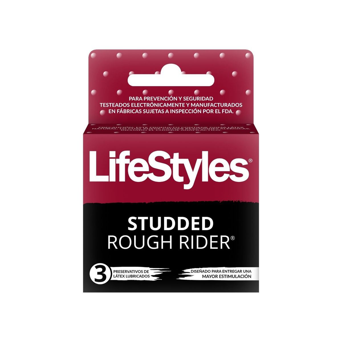 LIFESTYLES - Preservativos con Látex Lifestyles Studded Rough Rider 3 Un