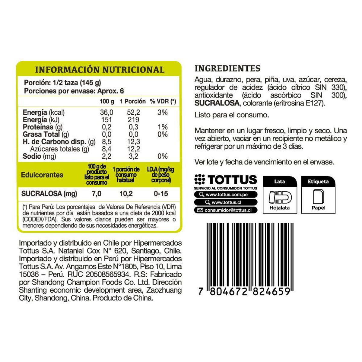 TOTTUS - Cocktail de Frutas