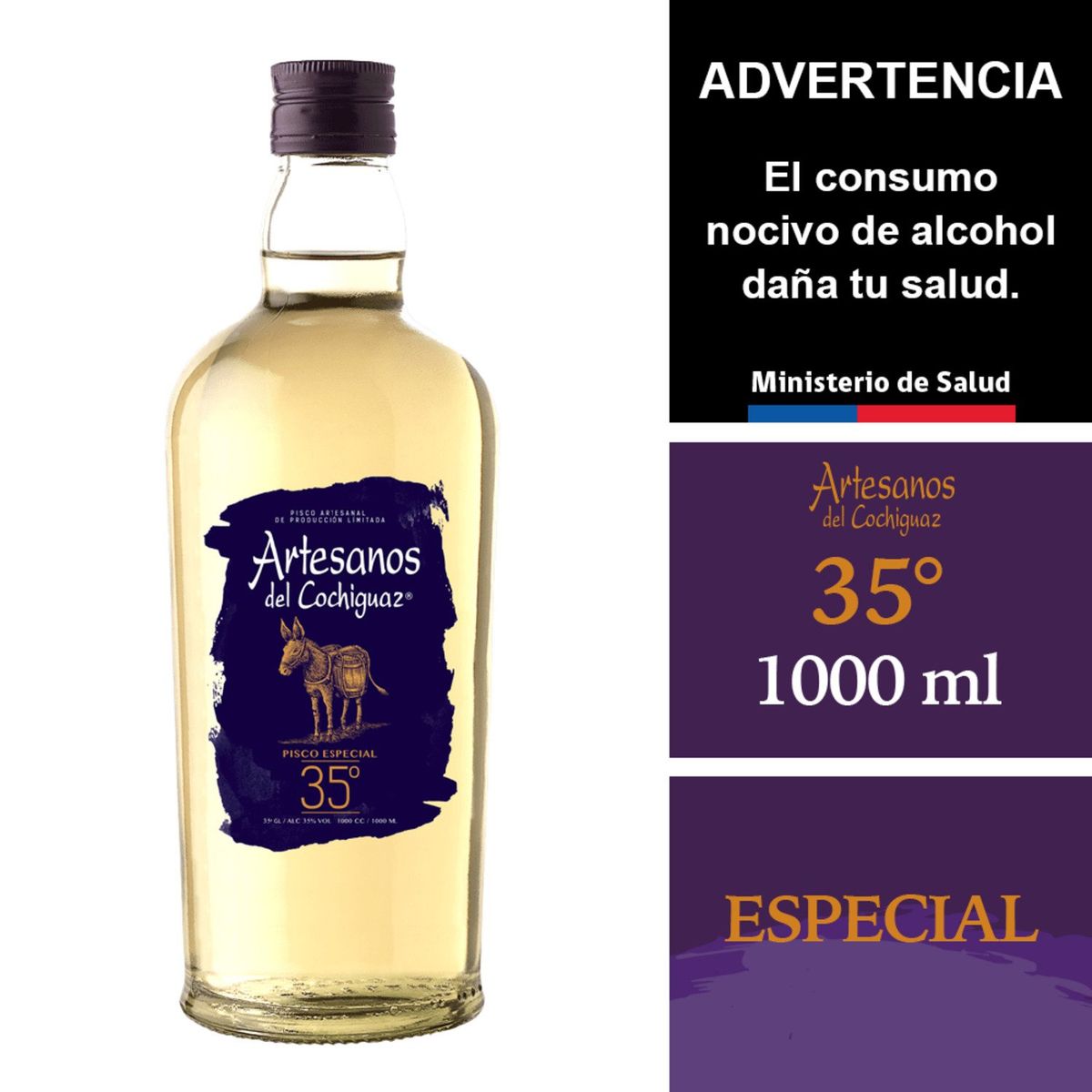 ARTESANOS DEL COCHIGUAZ - Pisco Especial 35°