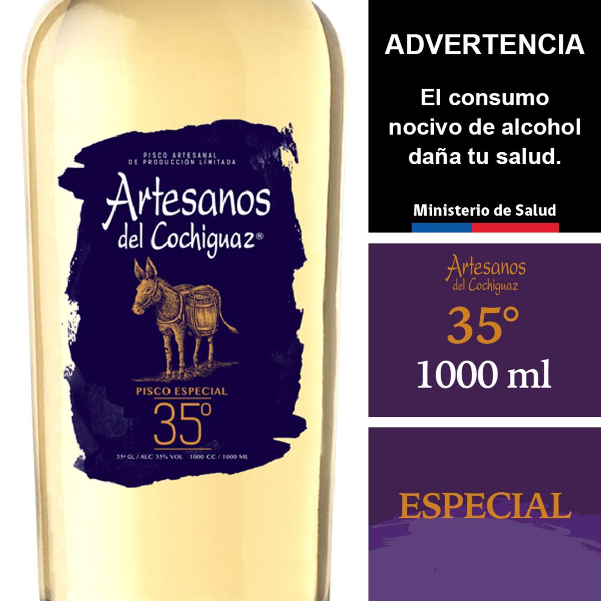 ARTESANOS DEL COCHIGUAZ - Pisco Especial 35°