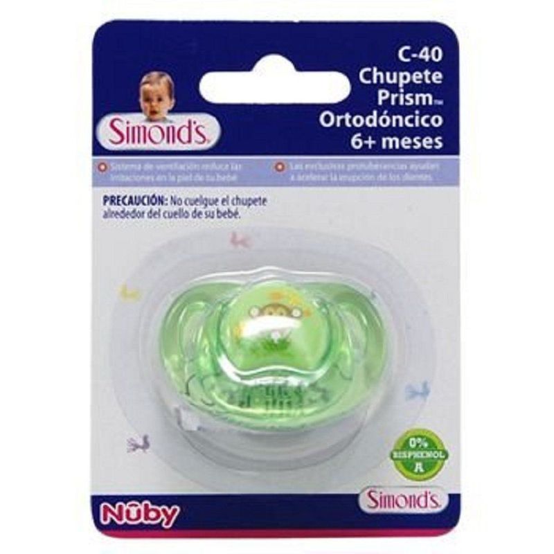 SIMONDS - Chupete Prisma Ortodóncico Silicona + 6 Meses