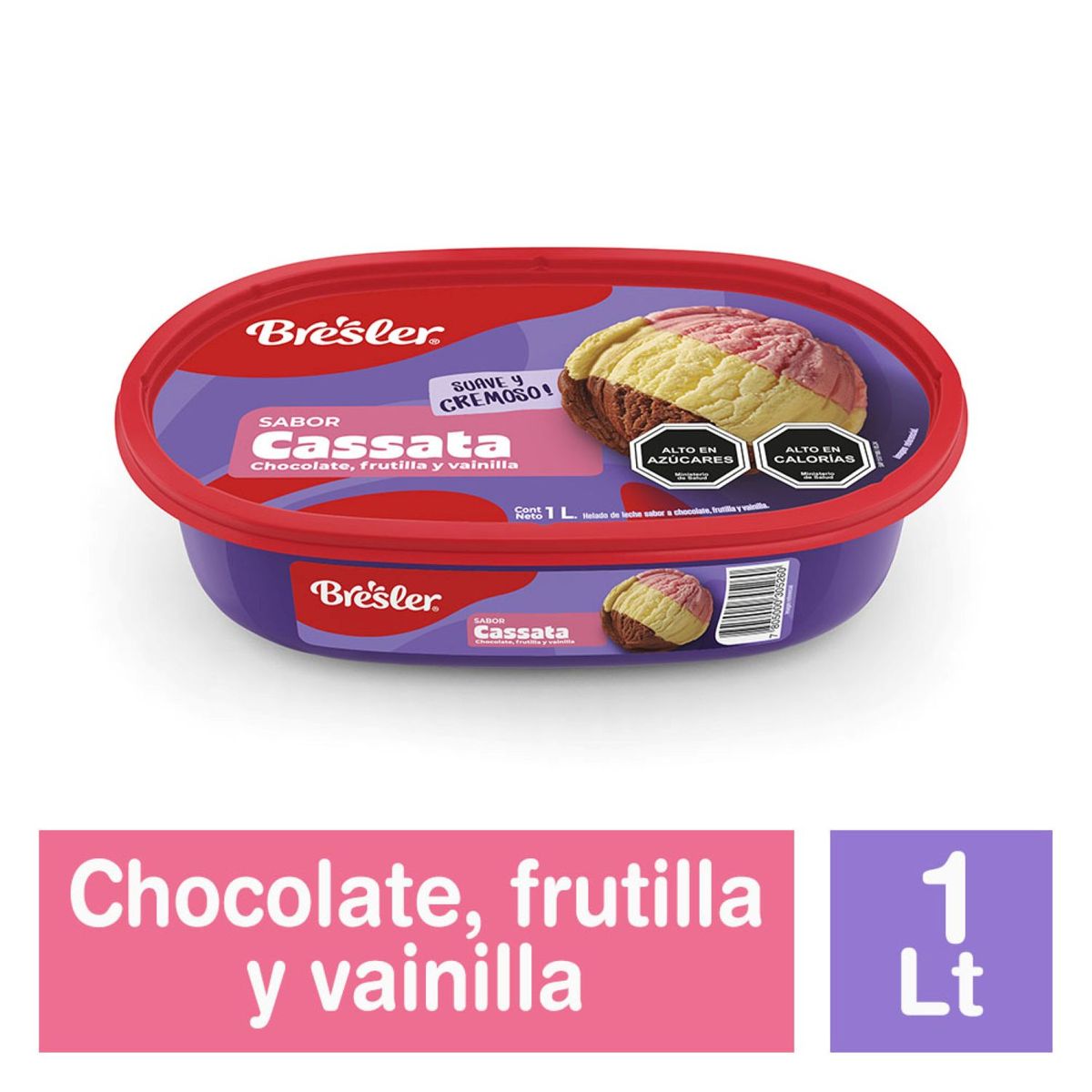 BRESLER - Helado de Leche Trisabor Cassata Bresler 1 L