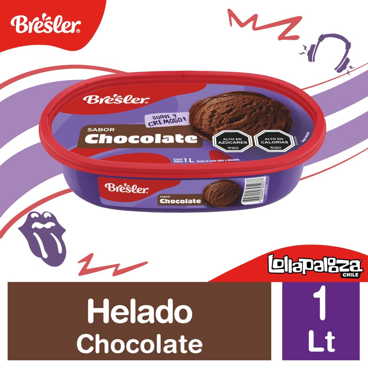 BRESLER - Helado de Leche Sabor Chocolate Cassata Bresler 1 L