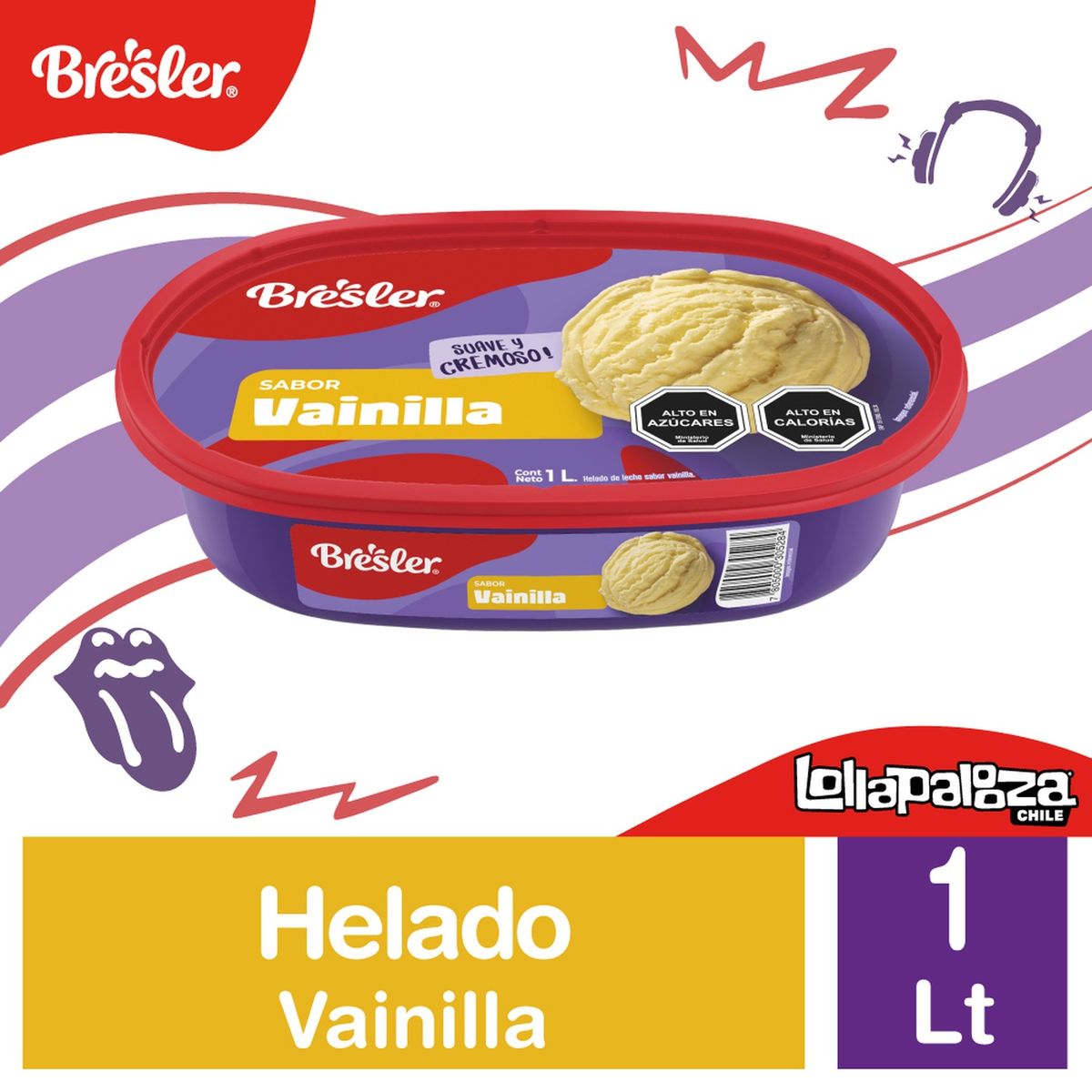 BRESLER - Helado de Leche Sabor Vainilla Cassata Bresler 1 L