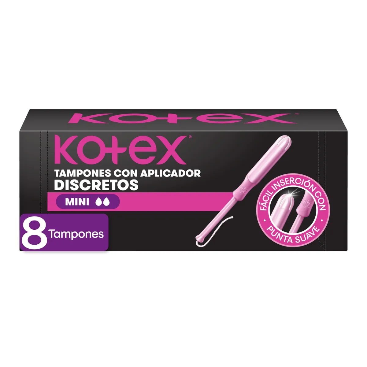 KOTEX - Tampones con Aplicador Kotex Mini 8 Un