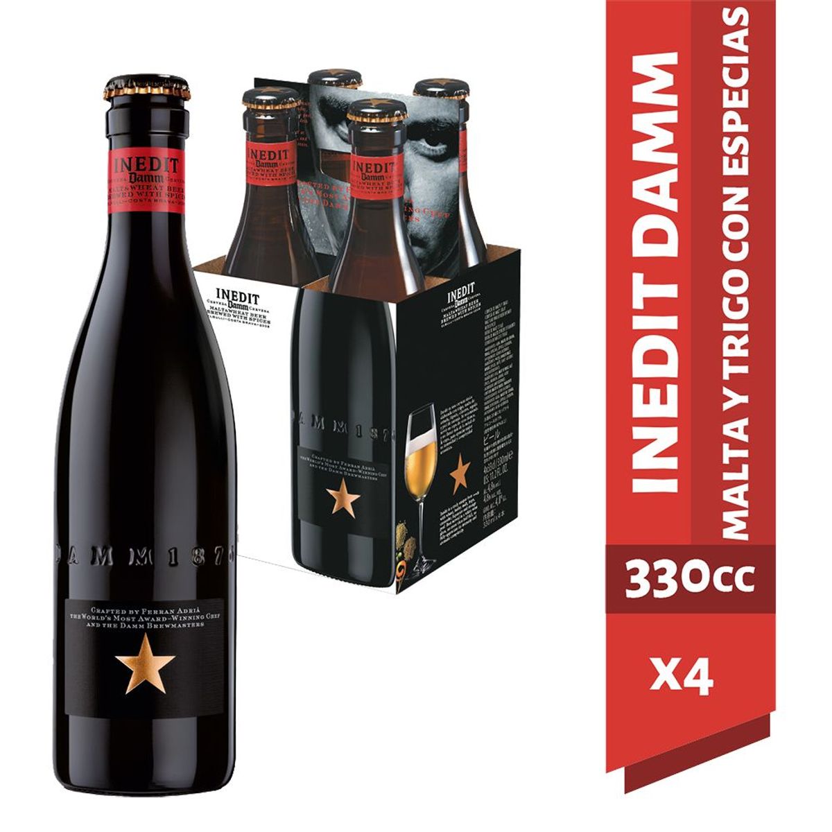 ESTRELLA DAMM - CERVEZA INEDIT  FOUR  PACK BOTELLA 330