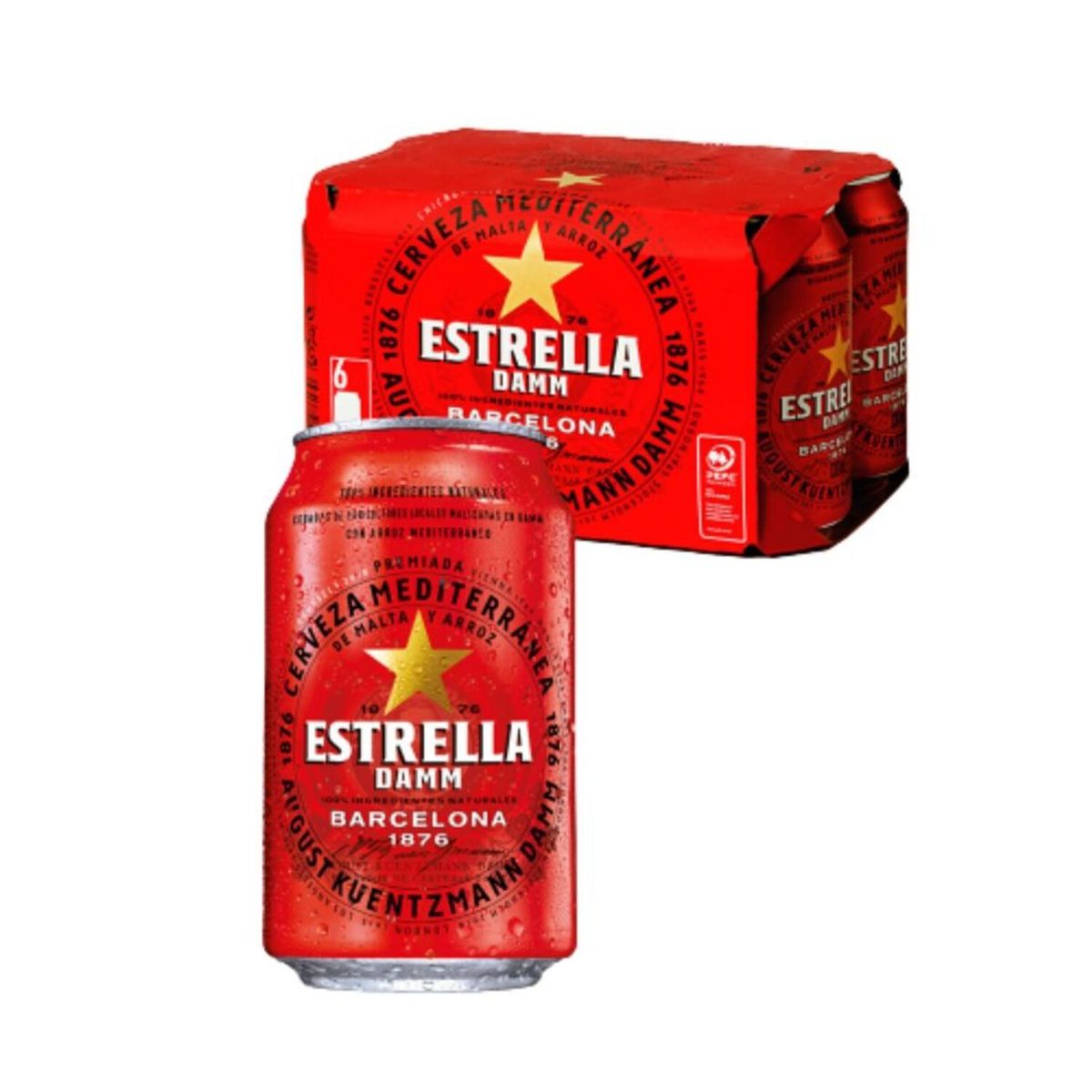ESTRELLA DAMM - Pack Cerveza Estrella Damm 6x330cc Lata