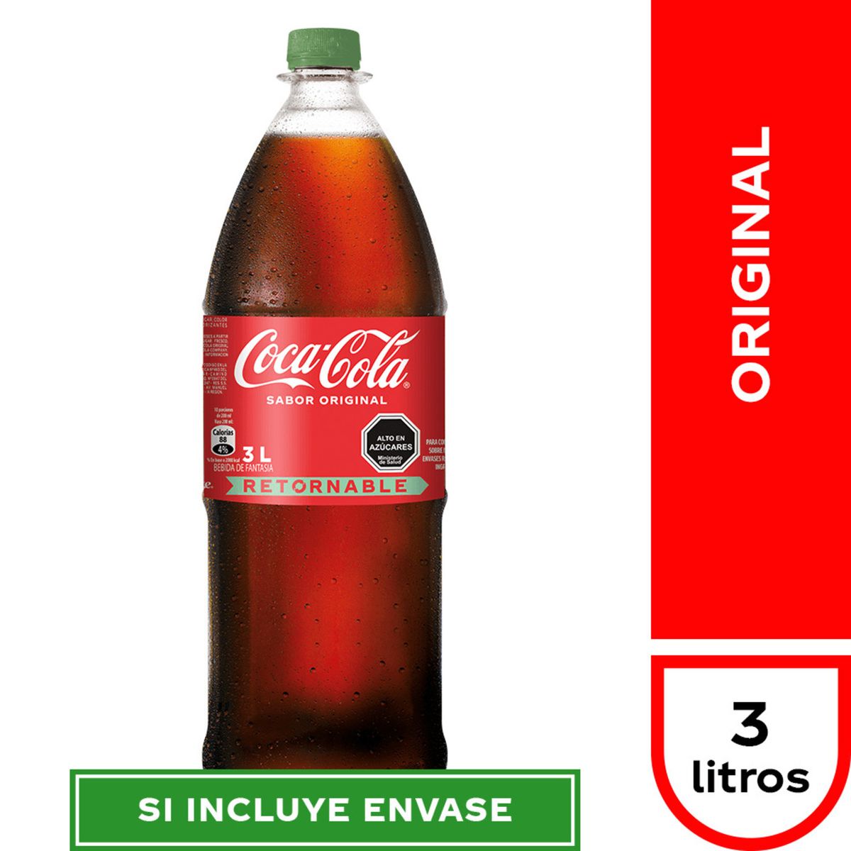 COCA COLA - Bebida Coca Cola Original Retornable 3 L