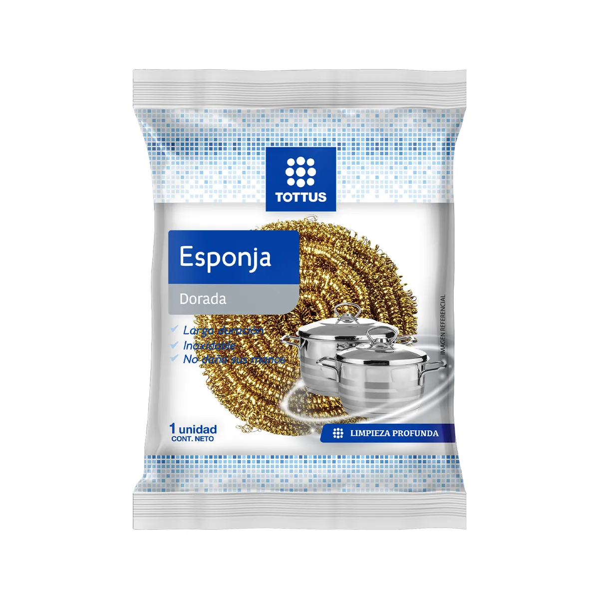 TOTTUS - Esponja Virutilla Dorada Laser