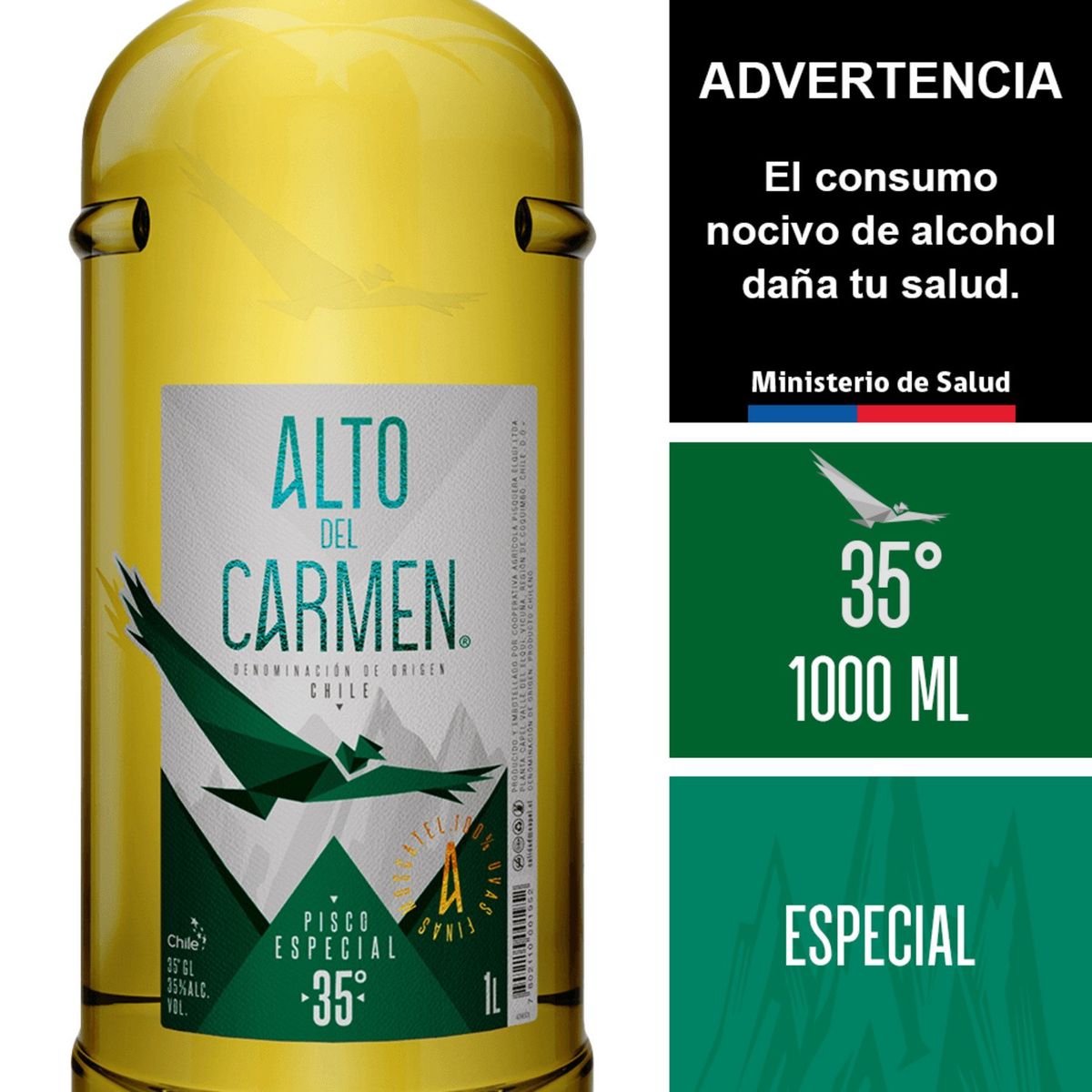 ALTO DEL CARMEN - Pisco Alto Del Carmen Especial 35° 1000 cc