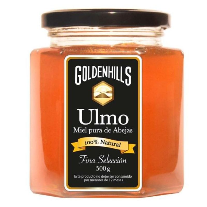 GOLDEN HILLS - Miel de Abeja Ulmo Golden Hills Frasco 500 g