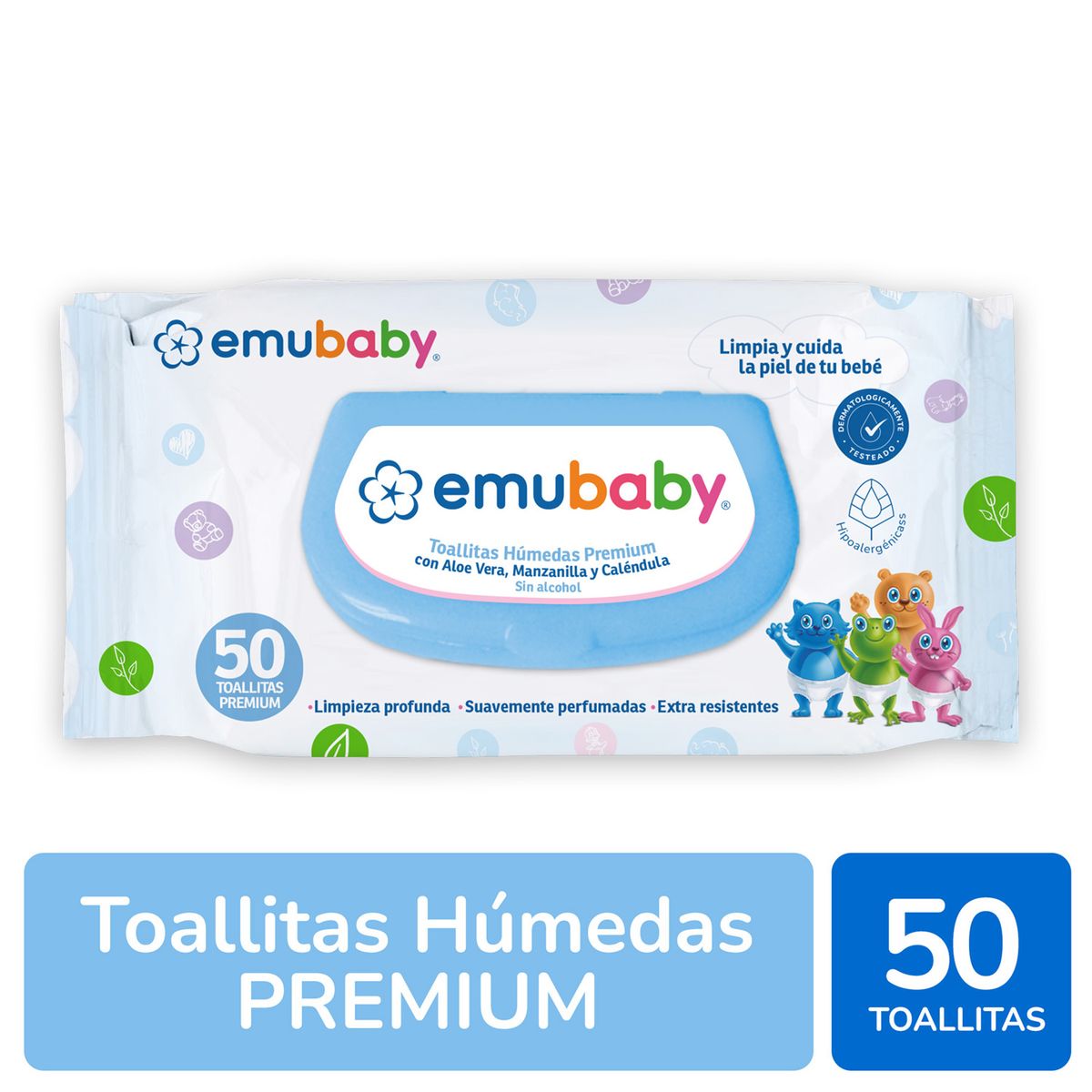 EMUBABY - Toallitas Húmedas Emubaby para Bebés Flip Top 50 Un