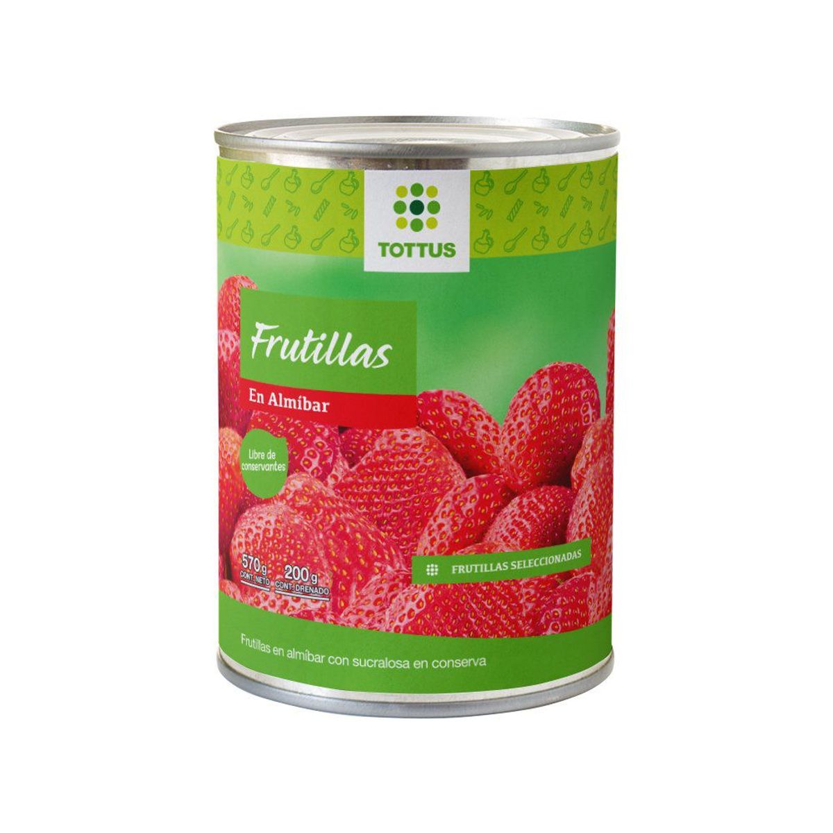 TOTTUS - Frutillas Enteras en Almíbar Tottus 570 g