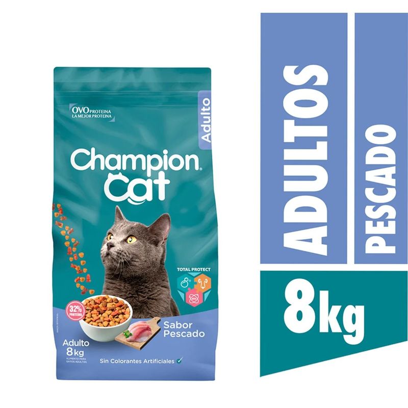 CHAMPION CAT - Alimento para Gato Adulto Sabor Pescado Champion Cat 8 Kg