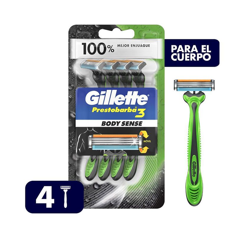 GILLETTE - Máquinas Para Afeitar Prestobarba3 Body Sense Desechables