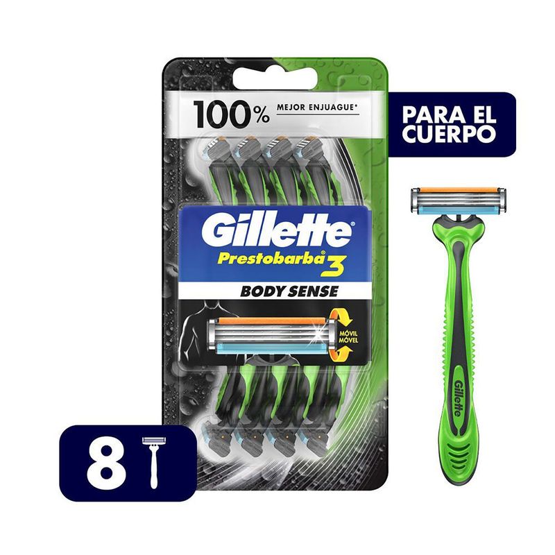 GILLETTE - Máquinas Para Afeitar Prestobarba3 Body Sense Desechables