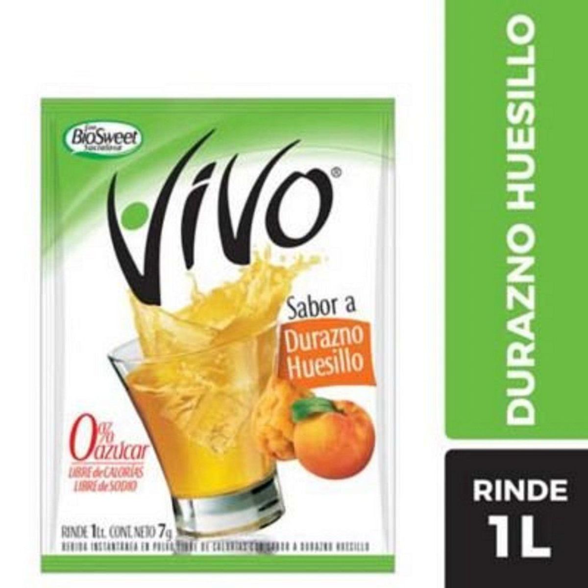 VIVO - Bebida Instantánea en Polvo Sabor Durazno Huesillo