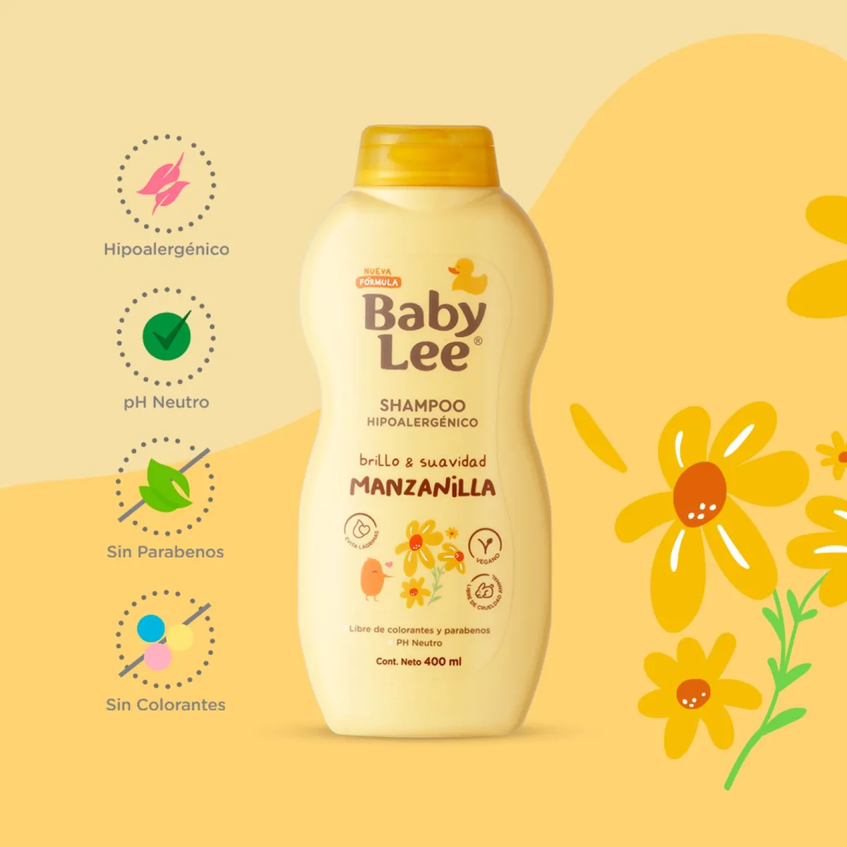 BABY LEE - Shampoo para Bebés Manzanilla Babylee 400 ml