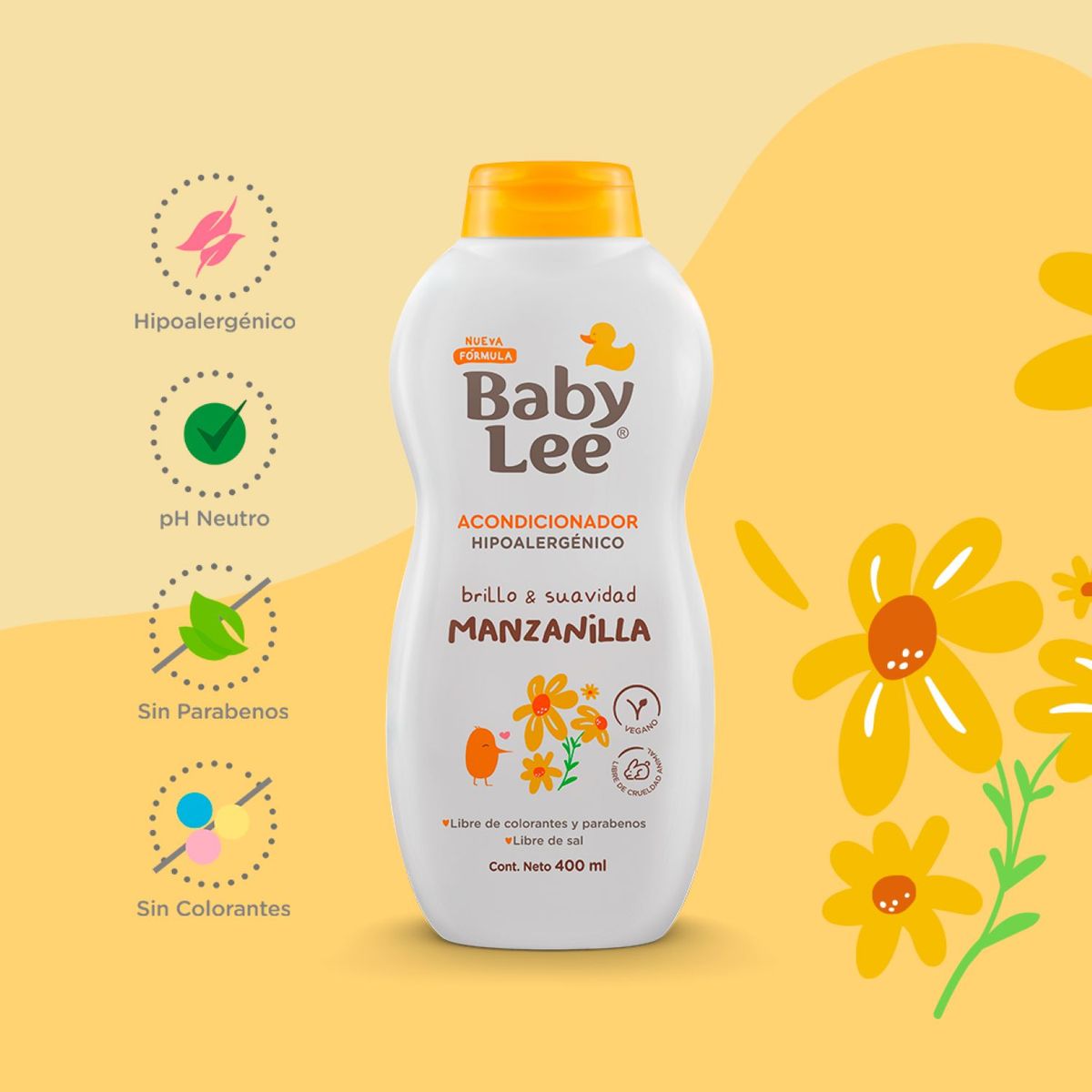BABYLEE - Acondicionador Hipoalergénico Bebé Manzanilla Babylee 400 ml