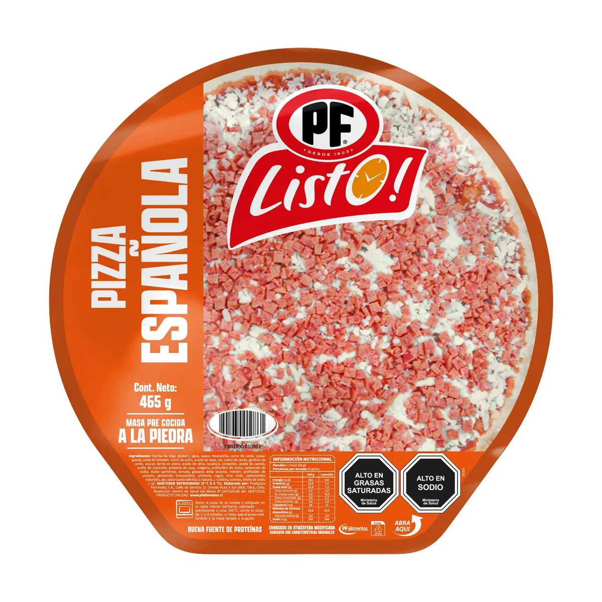PF LISTO - Pizza Española Masa a la Piedra PF Listo 465 g