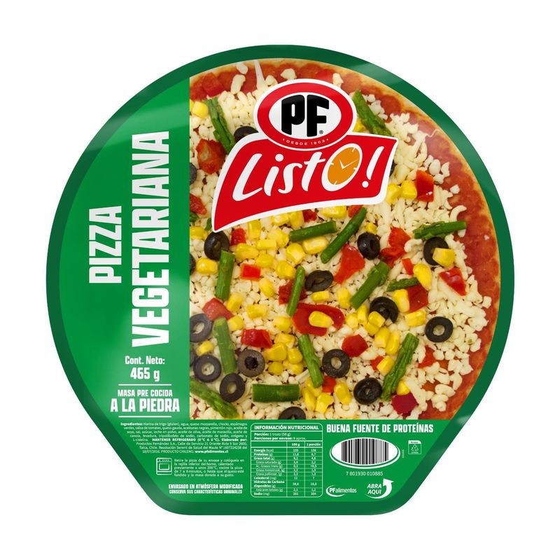 PF LISTO - Pizza Vegetariana Masa a la Piedra PF Listo 465 g